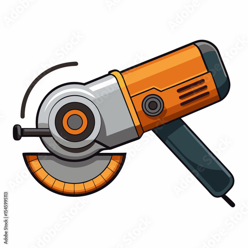 Handheld angle grinder vector illustration