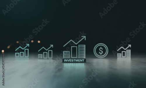 Investment financial growth dollar sign icons concept