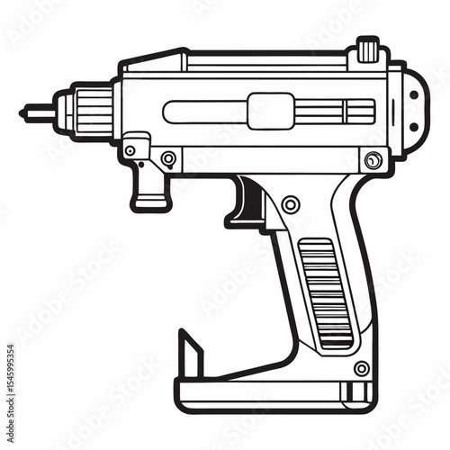 Outline illustration of a pneumatic nail gun
