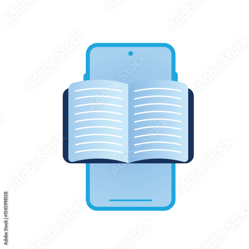 simple e-book icon. with the concept of smartphone and book
