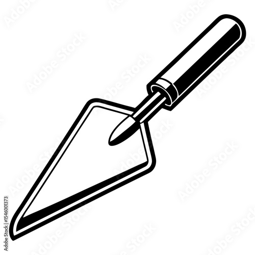 Classic masonry trowel tool detailed vector illustration of a trowel for bricklaying and stonework