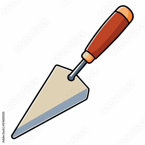 Classic masonry trowel tool detailed vector illustration of a pointing trowel