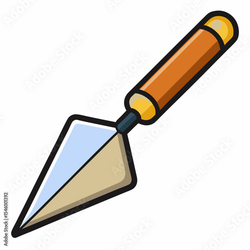 Classic masonry trowel tool detailed vector illustration of a pointing trowel