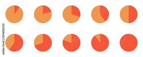 Free Download Infographic pie chart collection, pie chart icon isolated on transparent background - GFXLoad