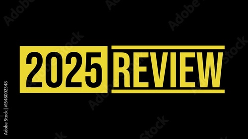 2025 year review isolated on black background. Banner, poster design. 