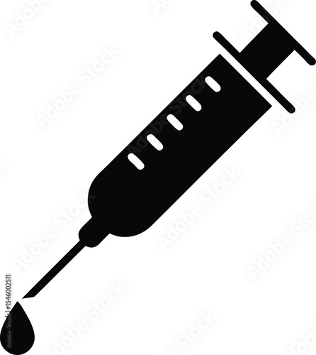 Blood collection needle vector silhouette