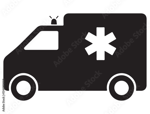 AMBULANCE ICON SILHOUETTE