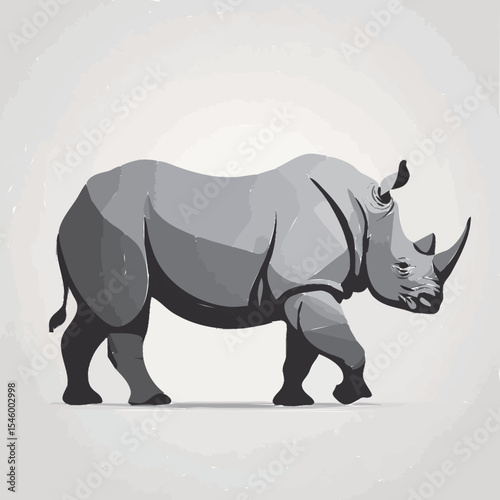 rhino on white background