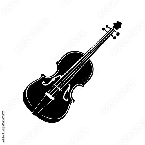 Elegant Wooden Violin Musical Instrument Vector Graphic for Orchestra or Music