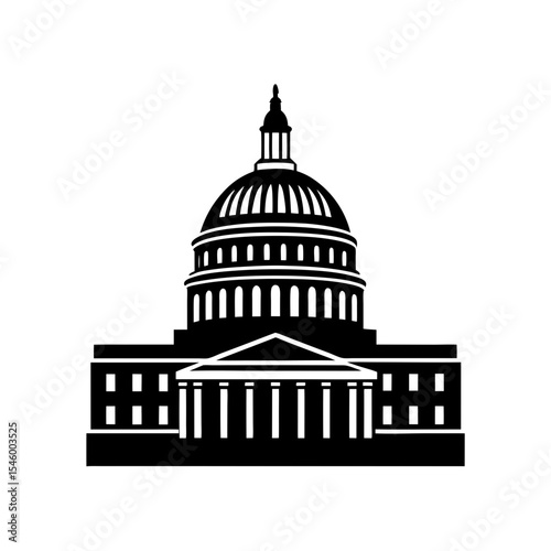 The USA Capitol Building in Washington DC Vector Graphic for American Icons