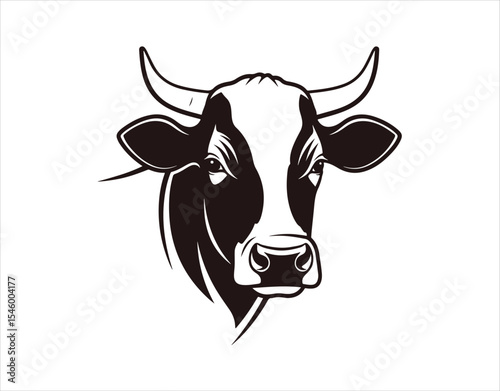 vector illustration template featuring a cow logo