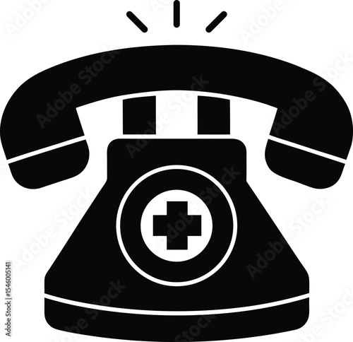 Emergency call vector silhouette