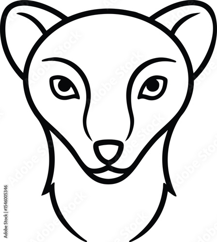  outline weasel head logo on white