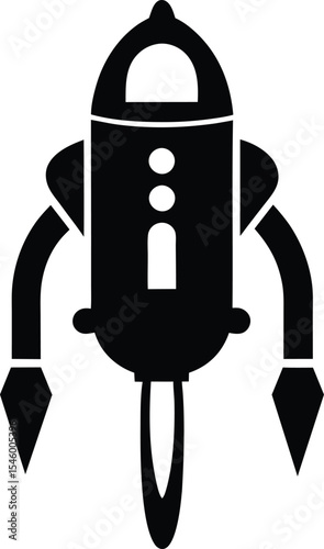 personal jet pack machine white silhouette vector.