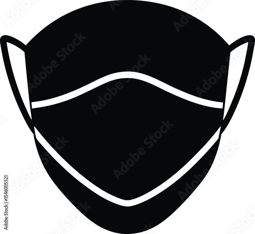 Face mask protective vector silhouette