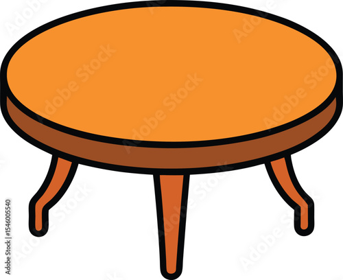 round dining table on white background