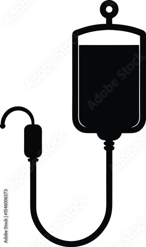 Hospital infusion pump vector silhouette