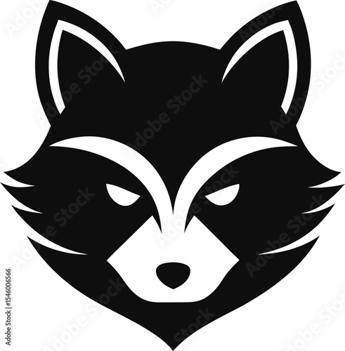 silhouette raccoon head for dark kip illustration