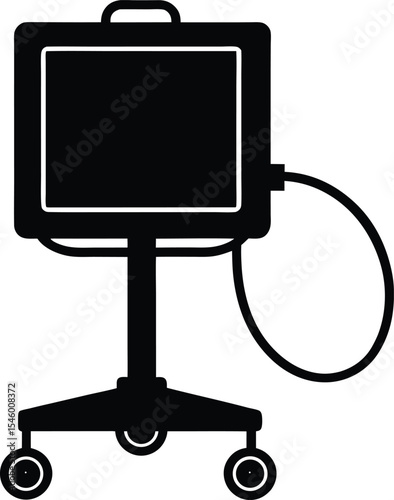 Patient monitor screen vector silhouette