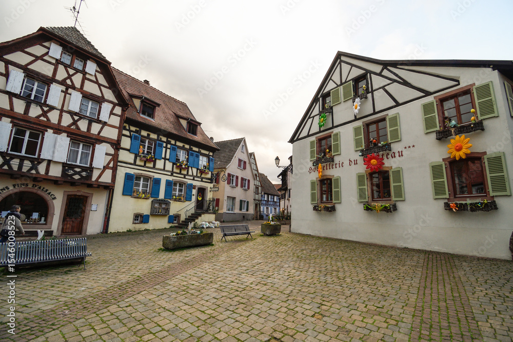 Fototapeta premium Eguisteim typical houses