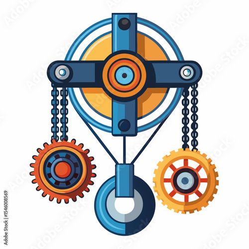 Detailed illustration of a chain block hoist with hook mechanism