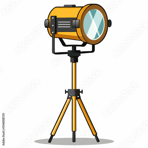 High powered construction site flood lights vector illustration