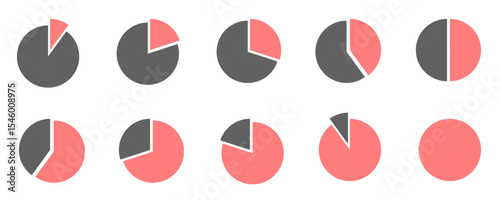 Free Download Infographic pie chart collection, pie chart icon isolated on transparent background - GFXLoad