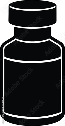 Vaccine vial vector silhouette
