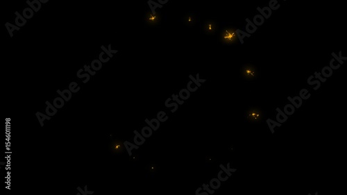 Glitter twinkle Light circle trail Sparkling star dust spiral particle effect animation. holiday event transition, festival Christmas Diwali, Ramadan Intro Fireworks. golden sparkle particle glitters.