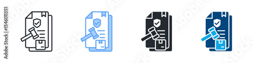 Regulatory Icon Set Multiple Style. Design In Outline, Blue, Glyph, Dual Tone
