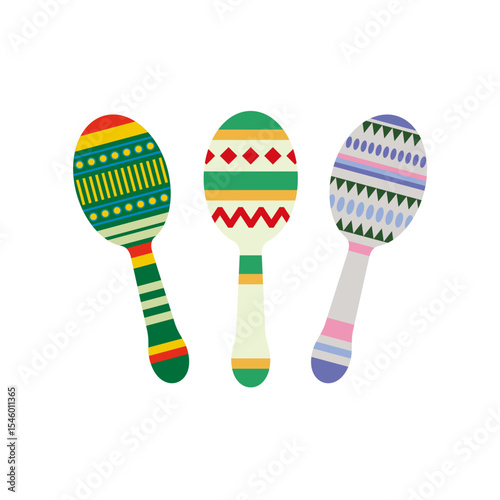 3 color models of maracas vector design for cinca de mayo design event etc