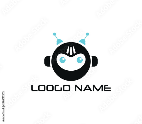Cute Robot Mascot Logo Design – Tech and AI Branding Icon