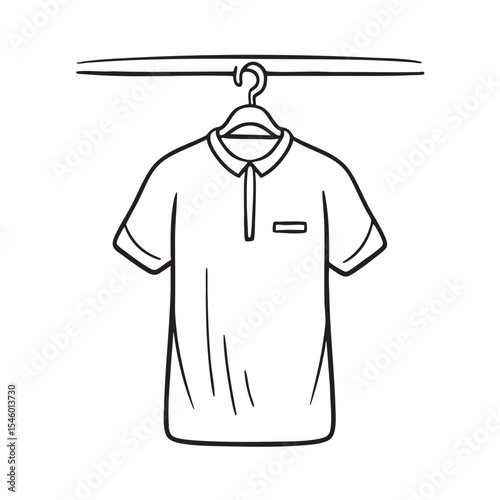 A courier uniform hanging on a wall hook near the entrance