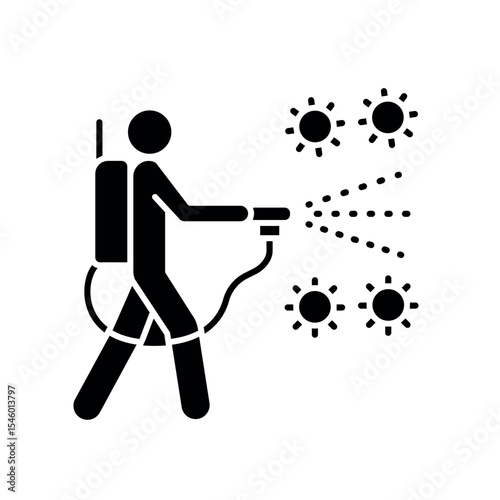 Disinfection black line icon.