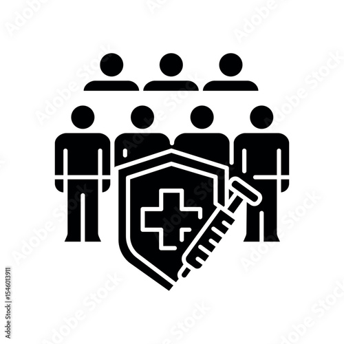 immunization black flat icon for digital and print projects.