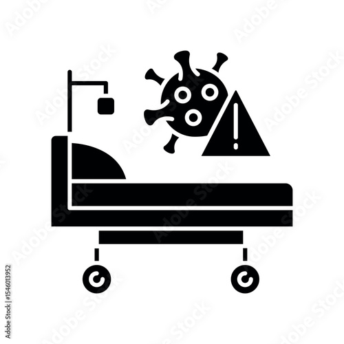 Infectious disease facility black flat icon for digital and print projects.
