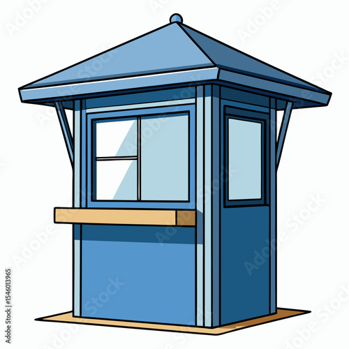 Small security guard booth vector illustration of a compact guard house