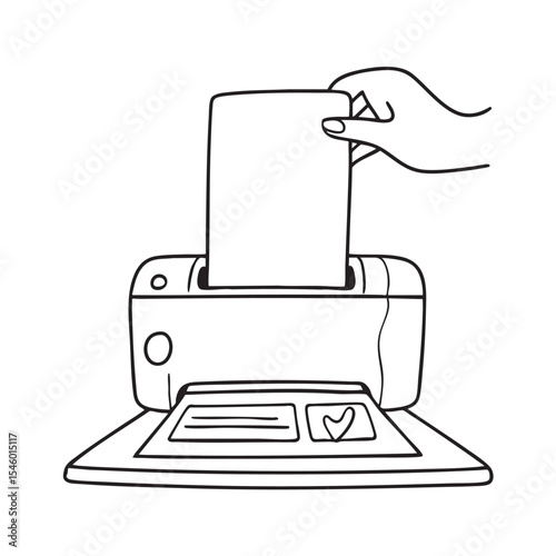 A desktop printer printing a job application form