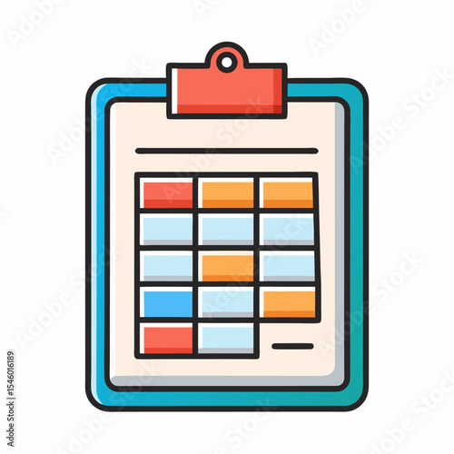 Project planning clipboard with gantt chart vector illustration for business and management