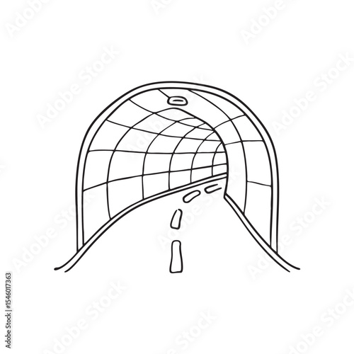 A wallmounted pipe running through a dark underpass