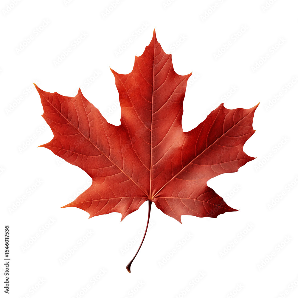 Obraz premium Autumn maple leaf asset, vibrant, single, on transparent background