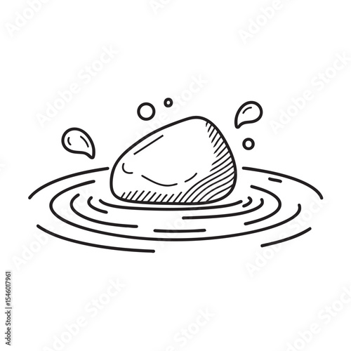 A stone resting at the bottom of the swimming pool