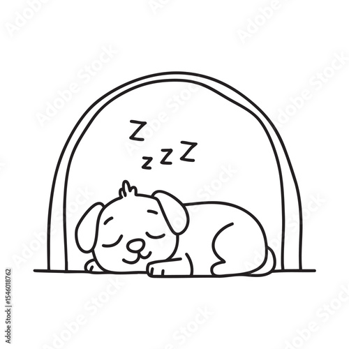 A dog asleep near a corner wall in the underpass