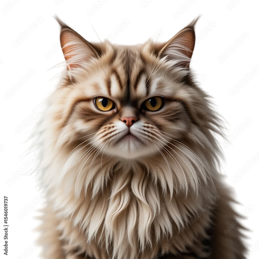 Fototapeta premium Grumpy Cat Illustration on Transparent Background