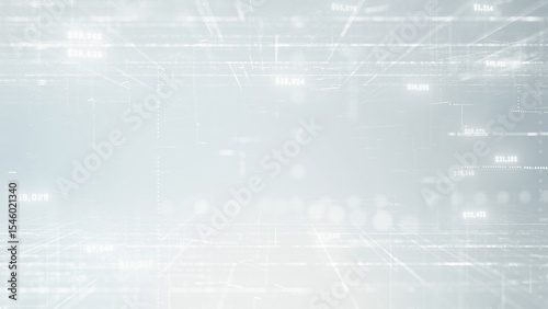 Abstract Digital Background with Glowing Lines and Data Elements