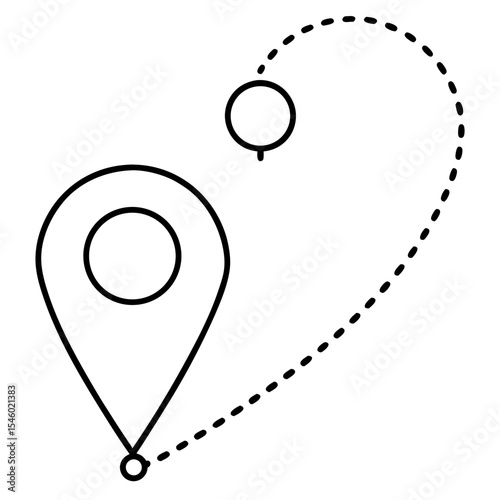 Location pin with dotted route map navigation icon