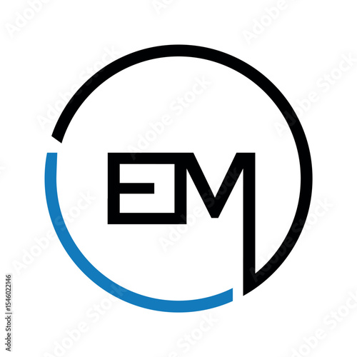  em letter logo design, vector illustration.