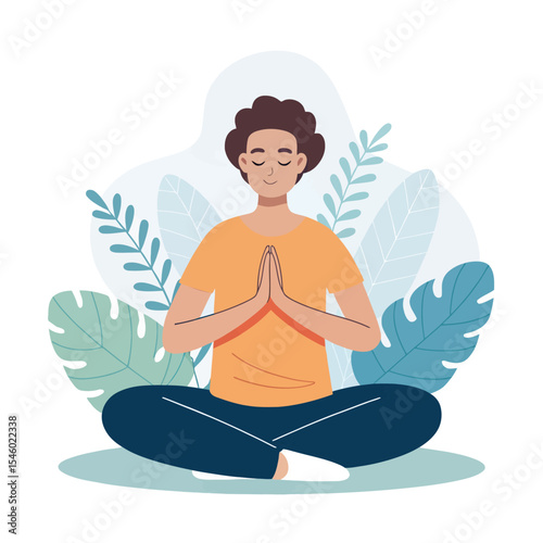Inner Harmony: A serene depiction of a person meditating in a peaceful natural setting, embodying mindfulness and tranquility.