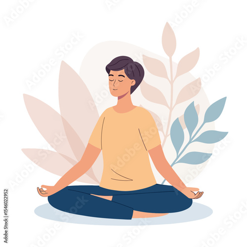 Inner Peace Meditation: A tranquil figure finds serenity through meditation, embodying mindfulness and mental clarity.