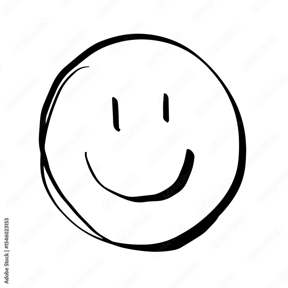 Fototapeta premium Emoji Doodle Sketch Scribble Element for Scrapbook, Journal, and Handdrawn Decoration